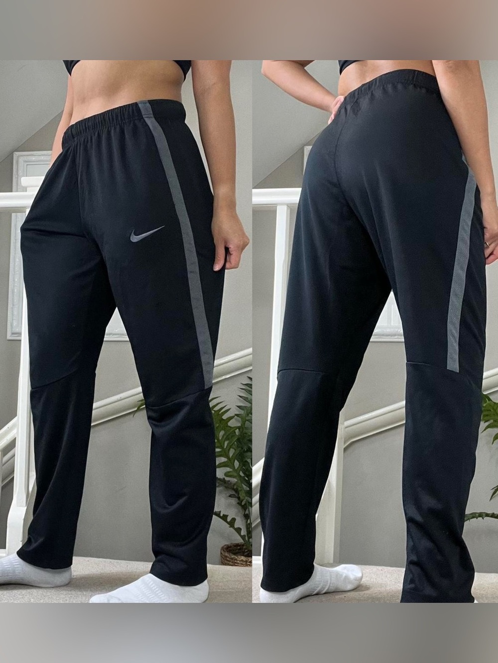 Nike Junior’s Track Pant Joggers with Gray Mesh Side Stripe size L